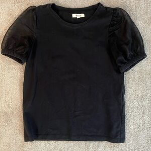 Madewell Black Puff Sleeve Tee